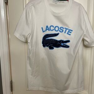 Lacoste White Tee with Navy Logo